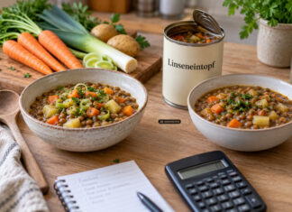 selbst kochen oder fertig kaufen? marktcheck zeigt deutliche preisunterschiede symbolbild zum vergleich von selbstgekochtem essen und fertiggerichten. - ki-generiert