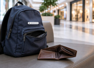 geldbörsen aus rucksäcken gestohlen: vier betroffene melden diebstähle im ccl symbolbild: diebstahl aus dem rucksack / taschendiebstahl / einkaufszentrum / ki-generiert