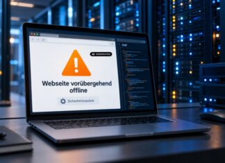 smybilbild: php-sicherheitswarnung - webseite vorübergehend offline - ki-generiert