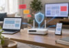 fritzbox: neues update kann werbung im heimnetz blockieren symbolbild: laptop / internet / router / cybersicherheit / w-lan / smarthome / heimnetzwerk - ki-generiert