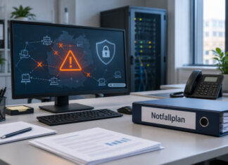 symbolbild: pc / cybersicherheit / notfallplan / internet / cybersecurity - ki-generiert